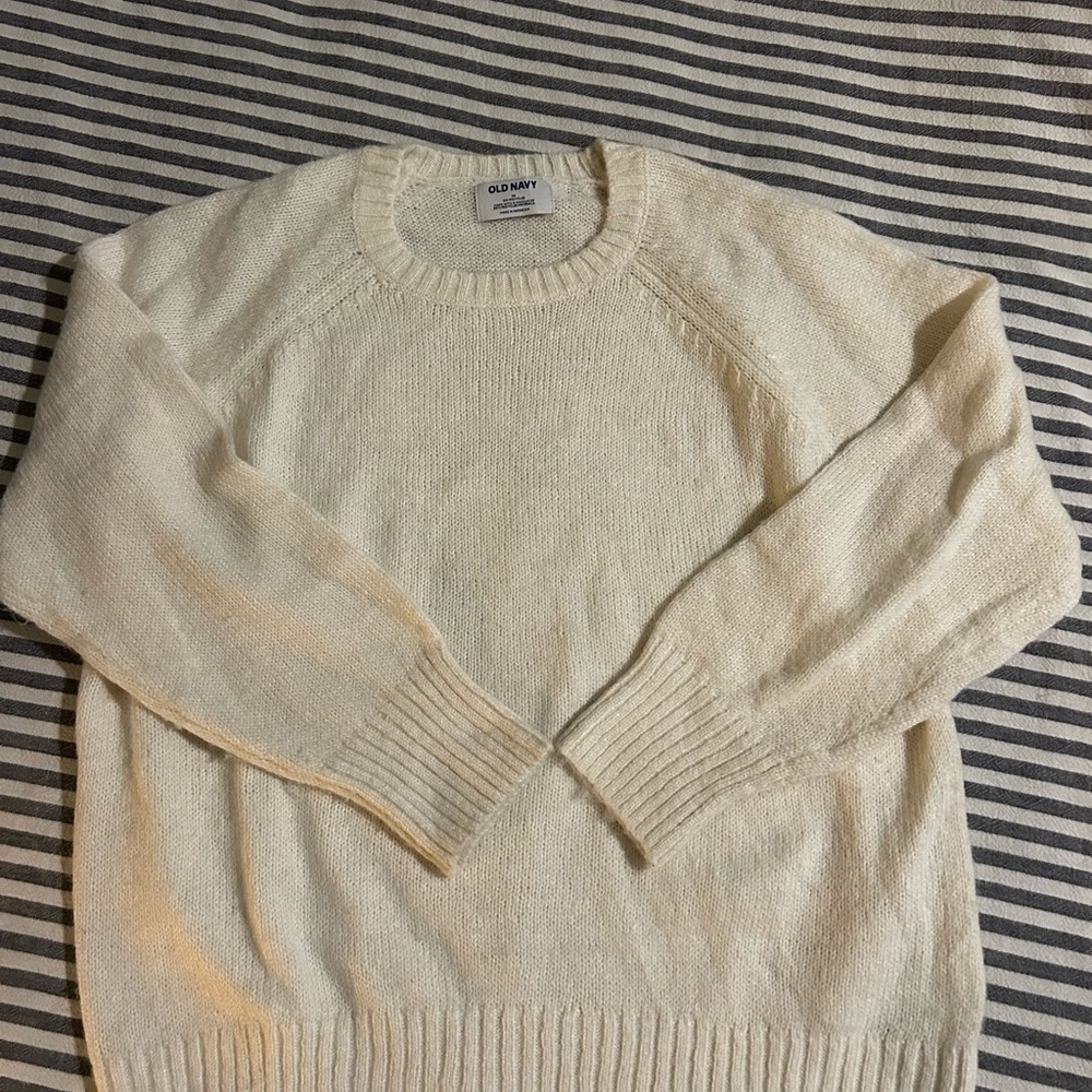 Old Navy Men's Cream Crewneck Sweater